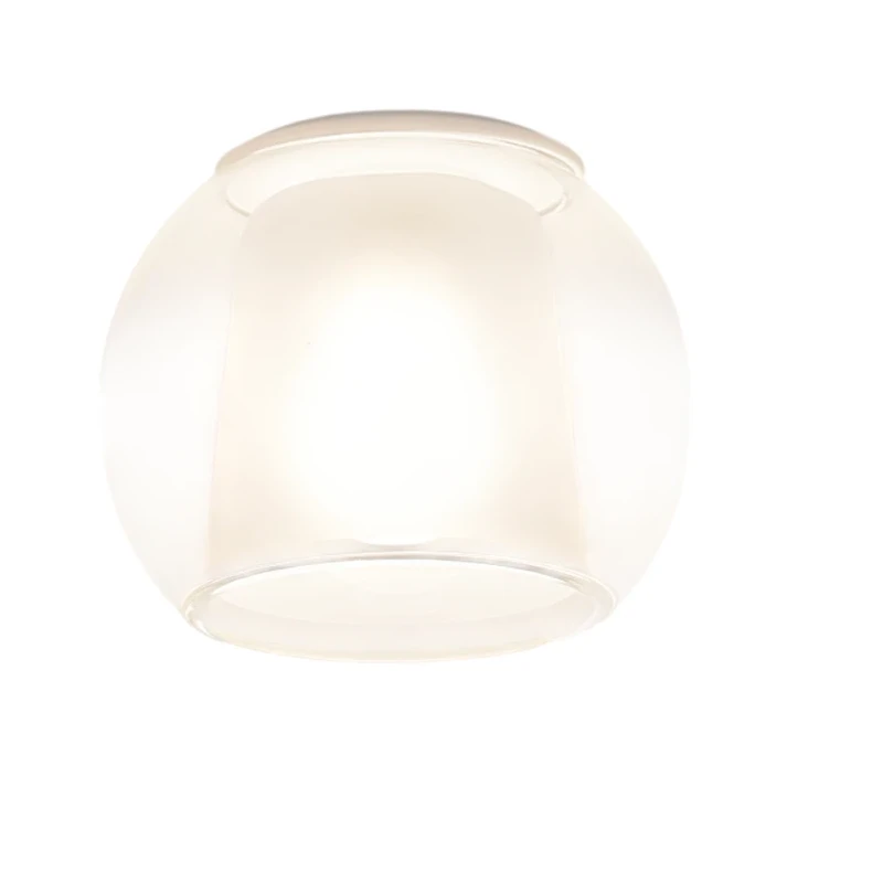 Penta - Glo Lampada Da Soffitto Grande - Cromo Lucido e Bianco Opaco / Diffusore Trasparente