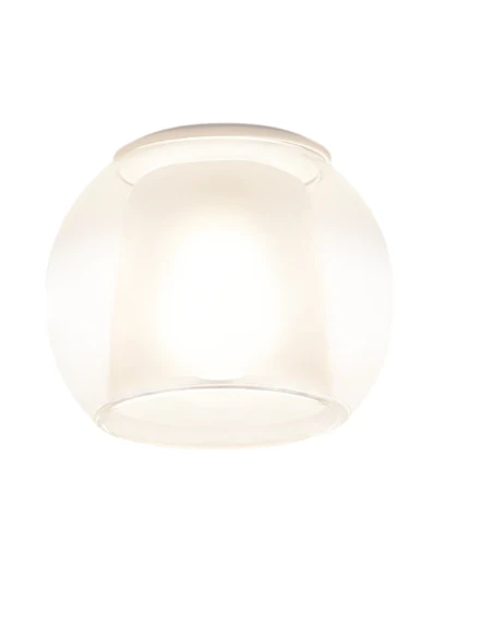 Penta - Glo Lampada Da Soffitto Grande - Cromo Lucido e Bianco Opaco / Diffusore Trasparente