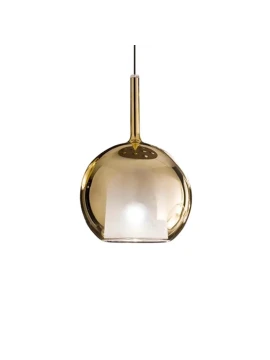 Penta - Glo Maxi Pendant Lamp - Gold Mirrored Glass Diffuser