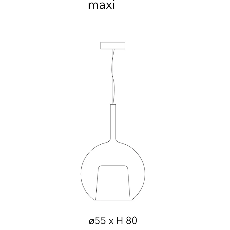 Penta - Glo Maxi Pendant Lamp - Clear Glass Diffuser
