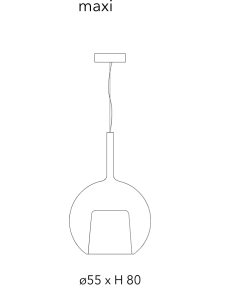 Penta - Glo Maxi Lampada a Sospensione - Diffusore in Vetro Trasparente