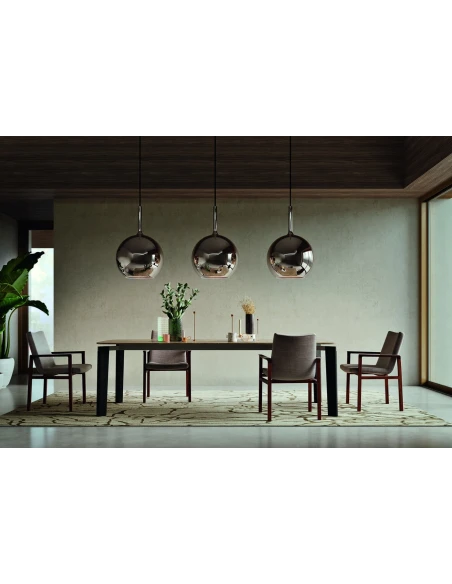 Penta - Glo Maxi Pendant Lamp - Mirrored Blue Glass Diffuser