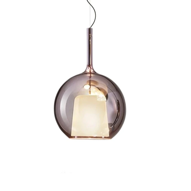 Penta - Glo Maxi Lampada a Sospensione - Diffusore in Vetro Viola Specchiato