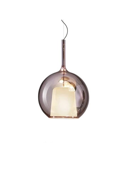 Penta - Glo Maxi Pendant Lamp - Mirrored Purple Glass Diffuser