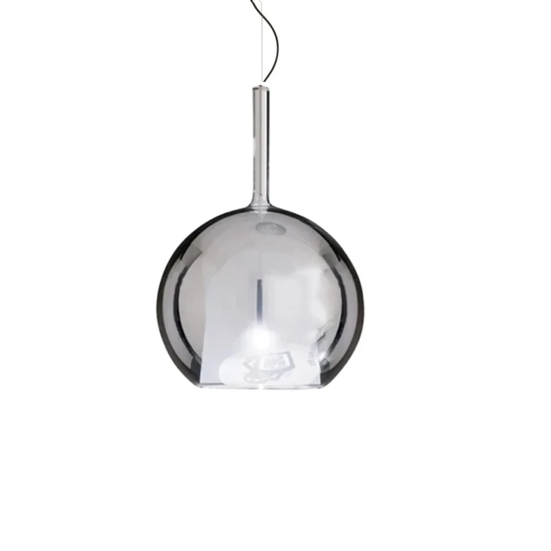 Penta - Glo Maxi Lampada a Sospensione - Diffusore in Vetro Argento Specchiato