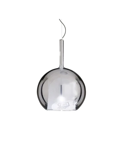 Penta - Glo Maxi Pendant Lamp - Mirrored Silver Glass Diffuser