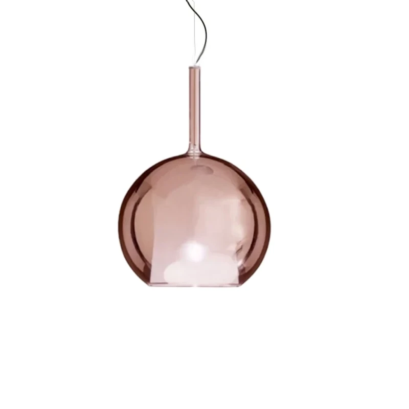 Penta - Glo Maxi Lampada a Sospensione - Diffusore in Vetro Oro Rosa Specchiato
