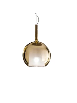 Penta - Glo Maxi Lampada a Sospensione - Diffusore in Vetro Oro Specchiato