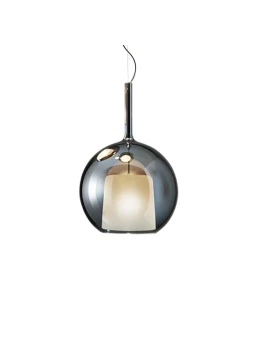 Penta - Glo Maxi Lampada a Sospensione - Diffusore in Vetro Blu Specchiato