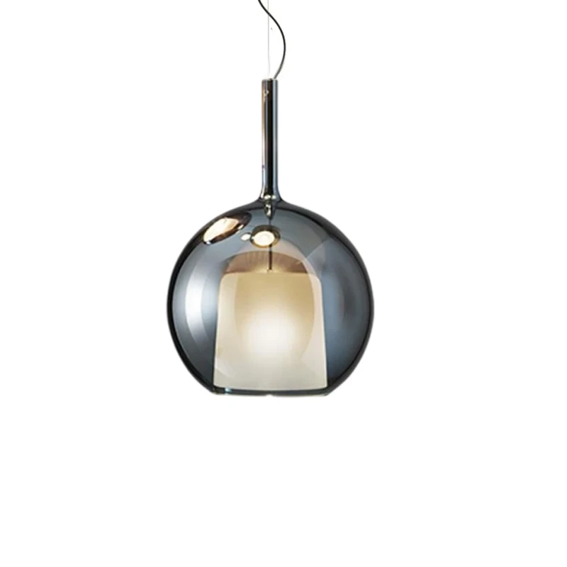Penta - Glo Maxi Lampada a Sospensione - Diffusore in Vetro Blu Specchiato
