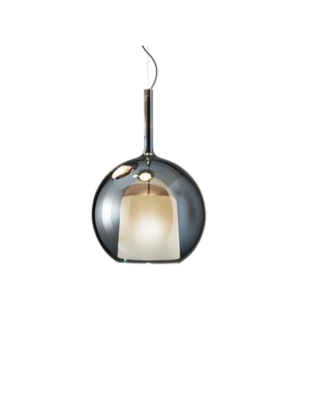 Penta - Glo Maxi Lampada a Sospensione - Diffusore in Vetro Blu Specchiato