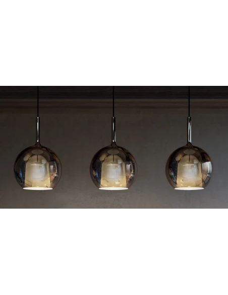 Penta - Glo Maxi Pendant Lamp - Mirrored Bronze Glass Diffuser