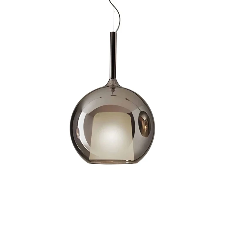 Penta - Glo Maxi Lampada a Sospensione - Diffusore in Vetro Bronzo Specchiato