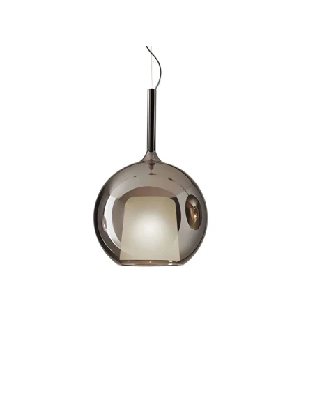 Penta - Glo Maxi Lampada a Sospensione - Diffusore in Vetro Bronzo Specchiato