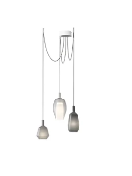 Penta - Mom Decentralized Pendant Lamp - Small Cluster 2C - Matt Black and White / White