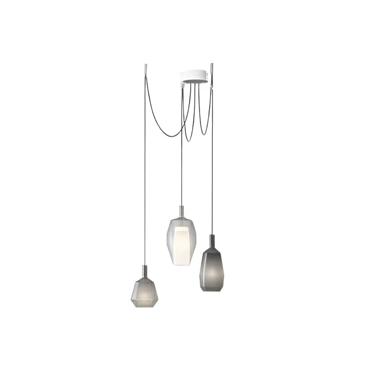 Penta - Mom Decentralized Pendant Lamp - Small Cluster 2C - Matt Black and White / White