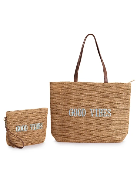 Henriette - Beach Bag + Happy Moments Clutch - Good Vibes