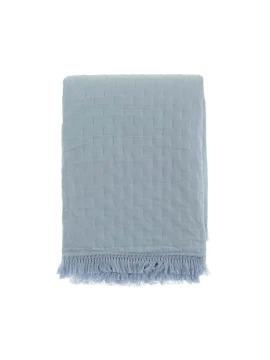 Blanc MariClò - Trapunta con Frange Petali Uniti Collection - Azzurro