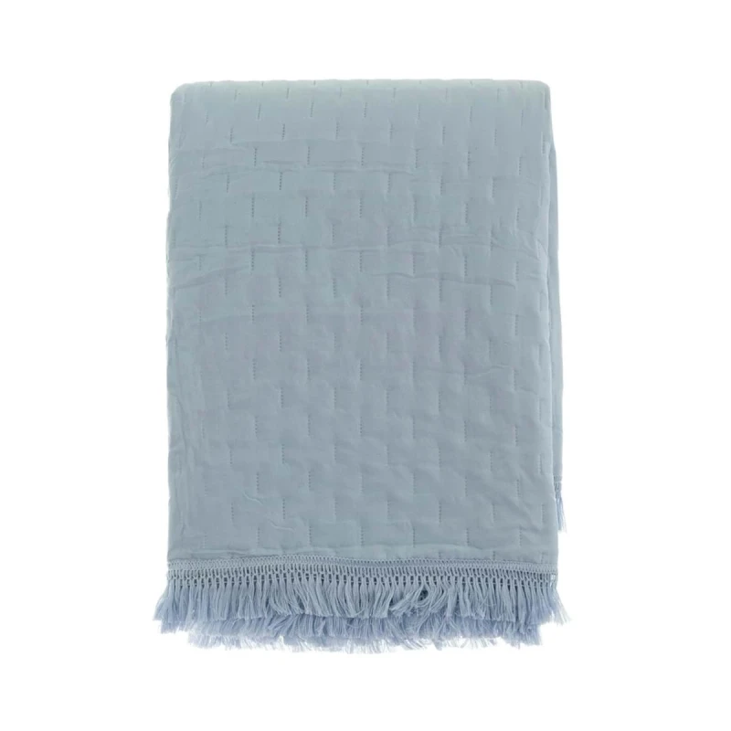 Blanc MariClò - Trapunta con Frange Petali Uniti Collection - Azzurro