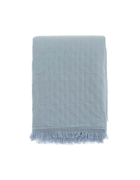 Blanc MariClò - Trapunta con Frange Petali Uniti Collection - Azzurro