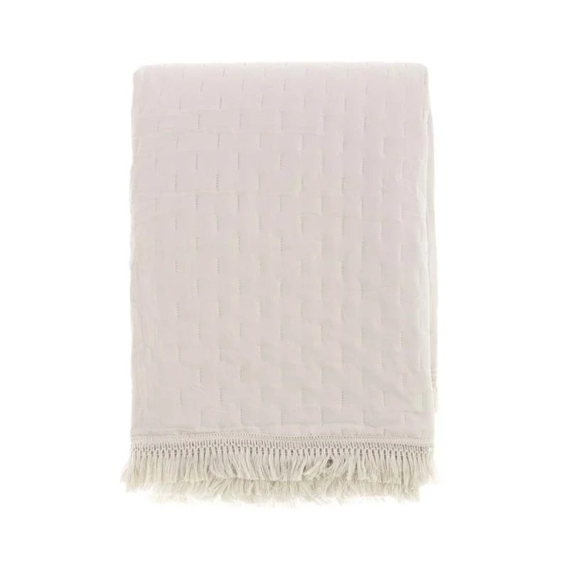 Blanc MariClò - Trapunta con Frange Petali Uniti Collection - Naturale