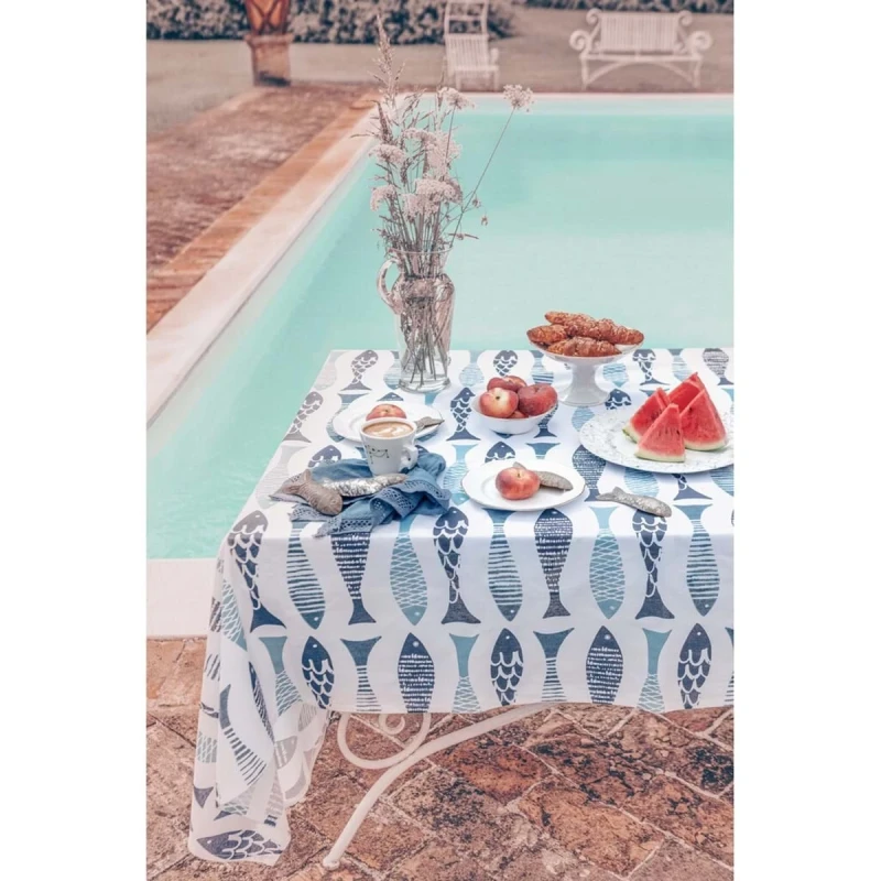Blanc MariClò - Fish Between the Lines Tablecloth - 140 x 270
