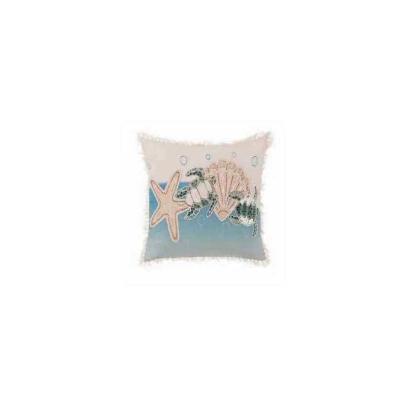 Blanc MariClò - Printed and Embroidered Cushion - Sea View Collection 45x45