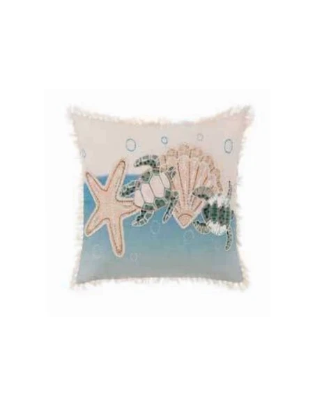Blanc MariClò - Cuscino Stampato e Ricamato - Vista Mare Collection 45x45