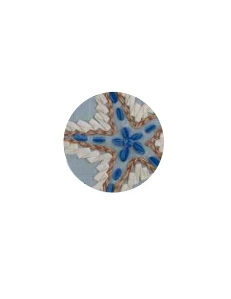 Blanc MariClò - Printed and Embroidered Shell Cushion - Sea View Collection 45x45