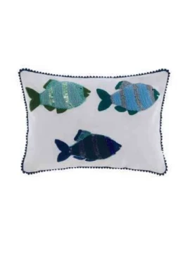 Blanc MariClò - Cuscino Pesci con Applicazioni - Vista Mare Collection 25x35