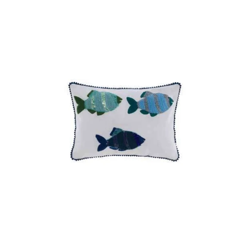 Blanc MariClò - Cuscino Pesci con Applicazioni - Vista Mare Collection 25x35