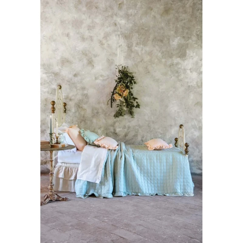 Blanc MariClò - Trapunta con Gala Verde Sogno Vichy Collection - 260 x 260 cm