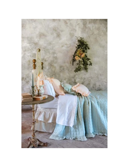 Blanc MariClò - Trapunta con Gala Verde Sogno Vichy Collection - 260 x 260 cm