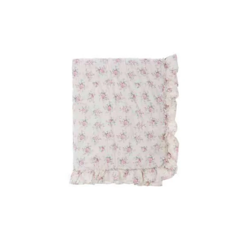 Blanc MariClò - Floral Print Quilt with Floral Enchantment Ruffle + Pillow Covers - 260x260