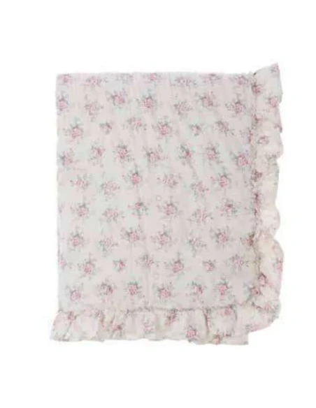 Blanc MariClò - Floral Print Quilt with Floral Enchantment Ruffle + Pillow Covers - 260x260