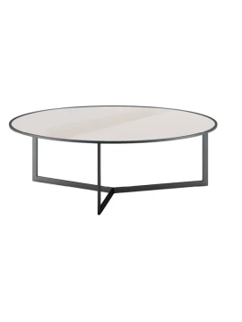 Biba Italia - Tavolino Tris - Metallo Antracite / Vetro Bianco