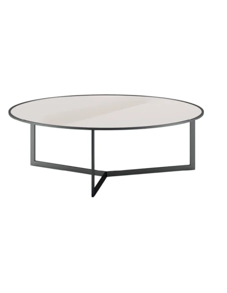 Biba Italia - Tris Coffee Table - Anthracite Metal / White Glass