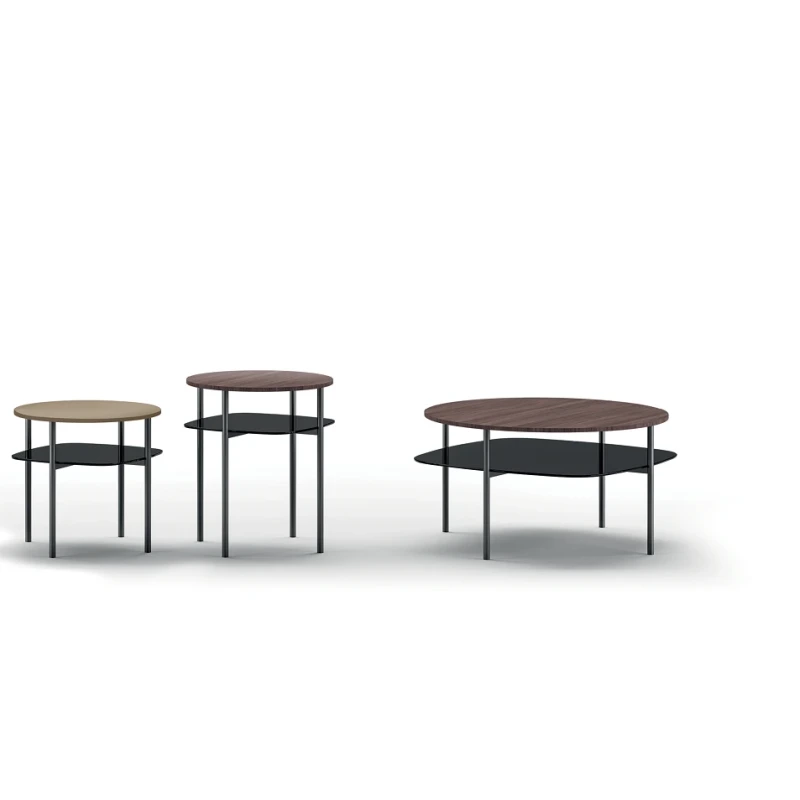 Biba Italia - Biplano Coffee Table - Anthracite Metal / Heat-Treated Oak