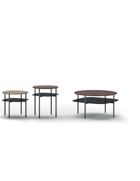 Biba Italia - Tavolino Biplano - Metallo Antracite / Rovere Termotrattato