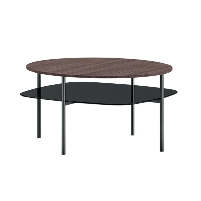 Biba Italia - Biplano Coffee Table - Anthracite Metal / Heat-Treated Oak