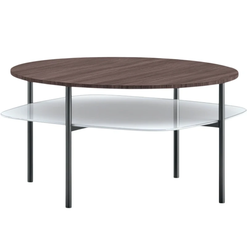 Biba Italia - Biplano Coffee Table - Anthracite Metal / Heat-Treated Oak
