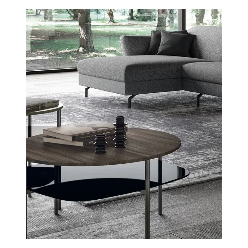 Biba Italia - Tavolino Biplano - Metallo Antracite / Laccato Antracite