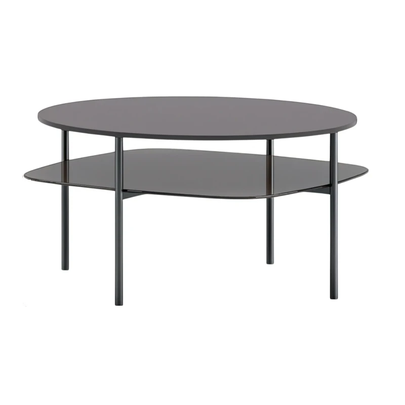 Biba Italia - Biplano Coffee Table - Anthracite Metal / Anthracite Lacquer