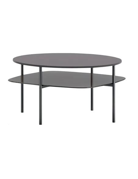 Biba Italia - Biplano Coffee Table - Anthracite Metal / Anthracite Lacquer