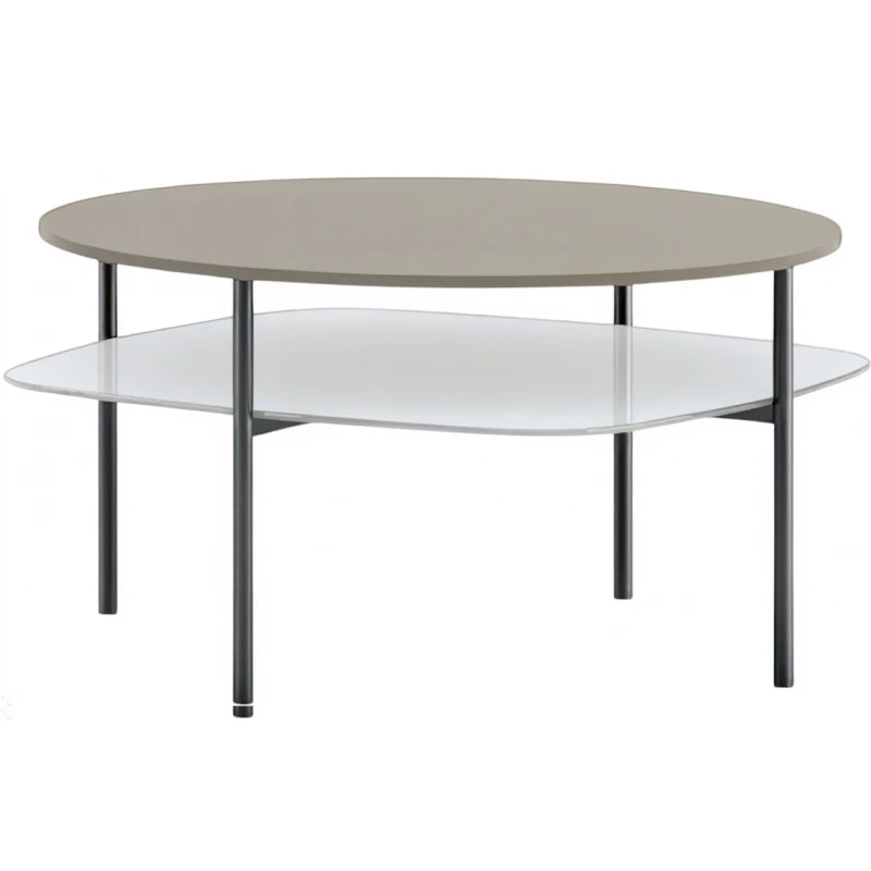 Biba Italia - Tavolino Biplano - Metallo Antracite / Laccato Grey Beige