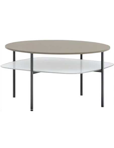 Biba Italia - Biplano Coffee Table - Anthracite Metal / Grey Beige Lacquer