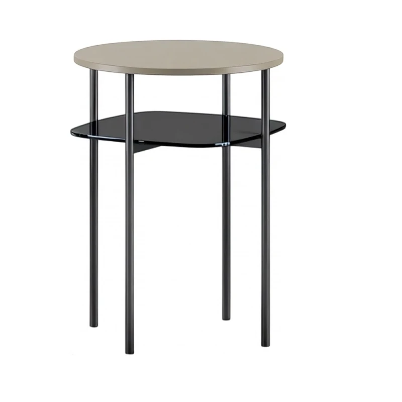 Biba Italia - Biplano Coffee Table - Anthracite Metal / Grey Beige Lacquer
