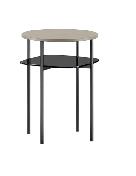 Biba Italia - Tavolino Biplano - Metallo Antracite / Laccato Grey Beige