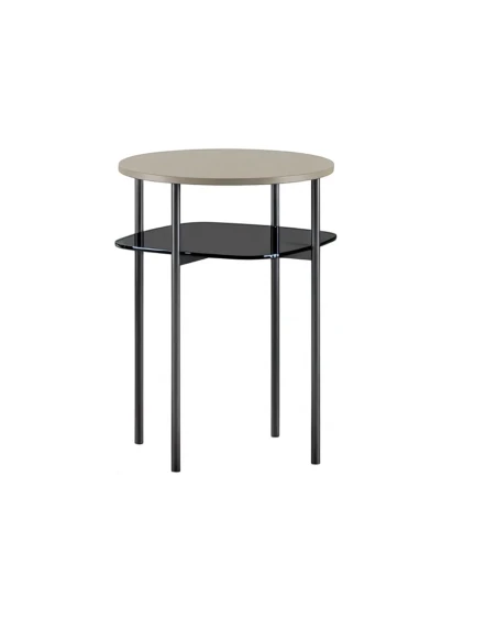 Biba Italia - Tavolino Biplano - Metallo Antracite / Laccato Grey Beige