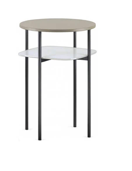 Biba Italia - Tavolino Biplano - Metallo Antracite / Laccato Grey Beige